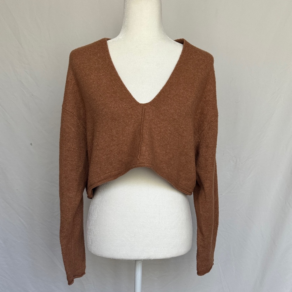 Urban Outfitters Warm Brown V-Neck Sweater